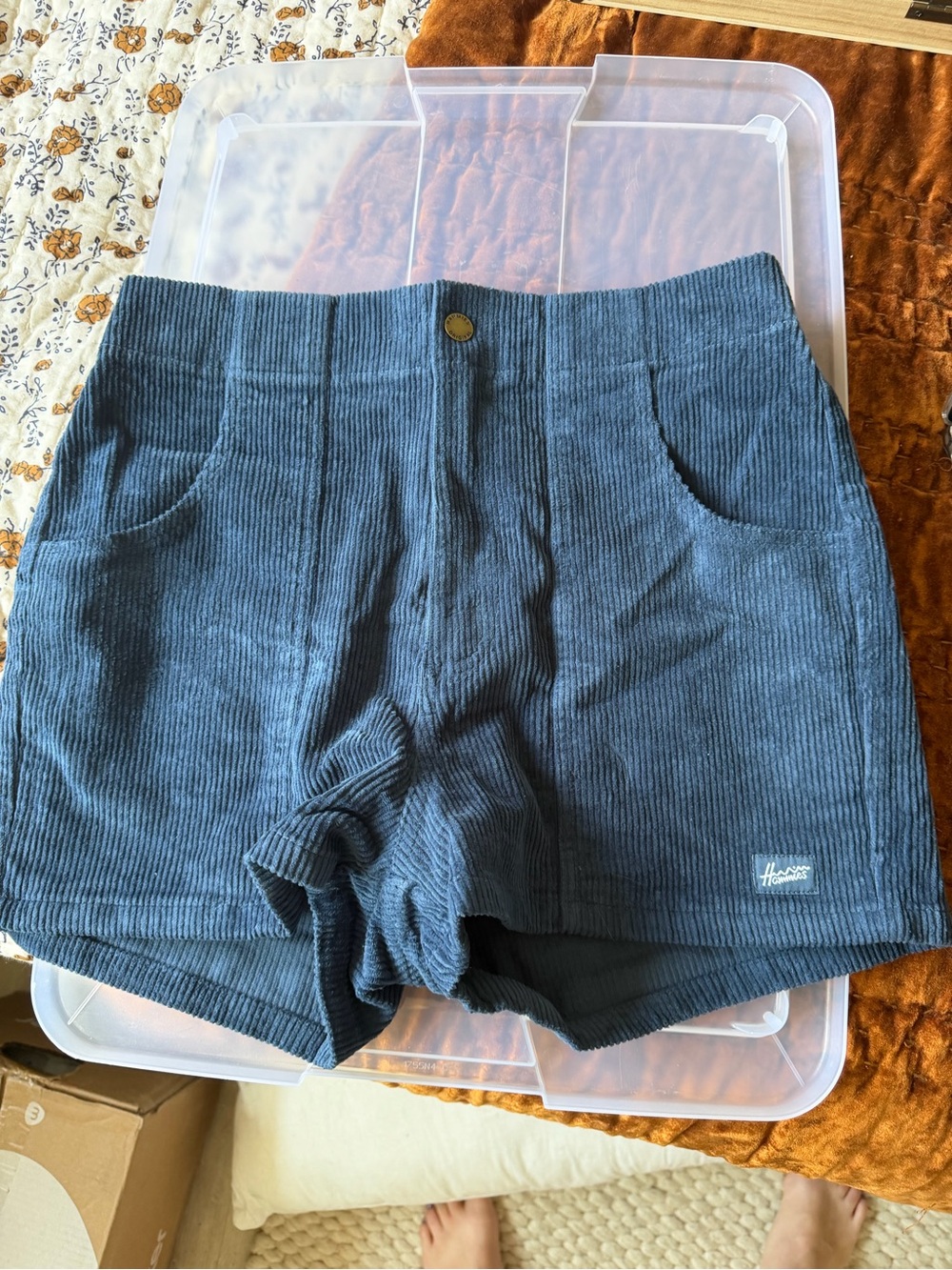 Hammies high waisted navy corduroy skater jeans